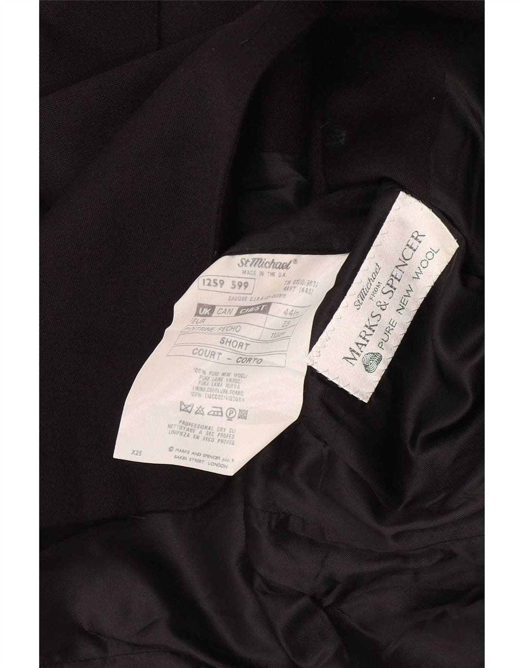 Marks & Spencer Herre St. Michael 2 Button Blazer Jacket UK 44 XL Sort
