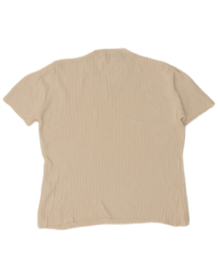 Zara Herre T-Shirt Top Stor Beige Bomuld