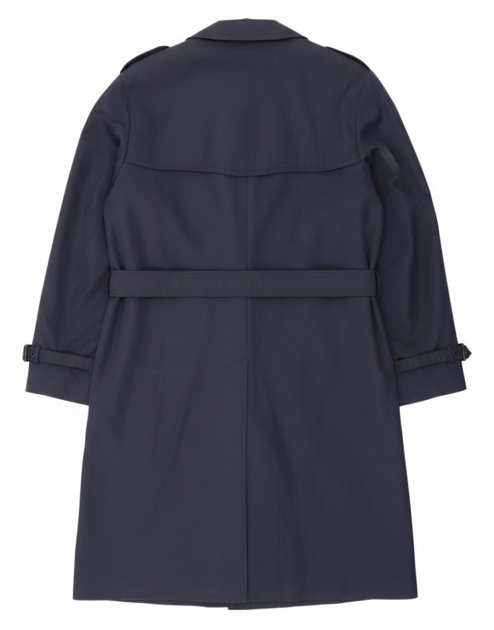 DRIWAY Womens Trench Coat UK 18 XL Navy Blue Polyester