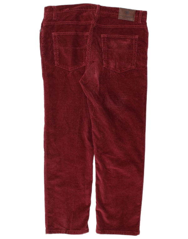 MARKS & SPENCER Herre Blue Harbor Corduroy Bukser W36 L29 Burgundy
