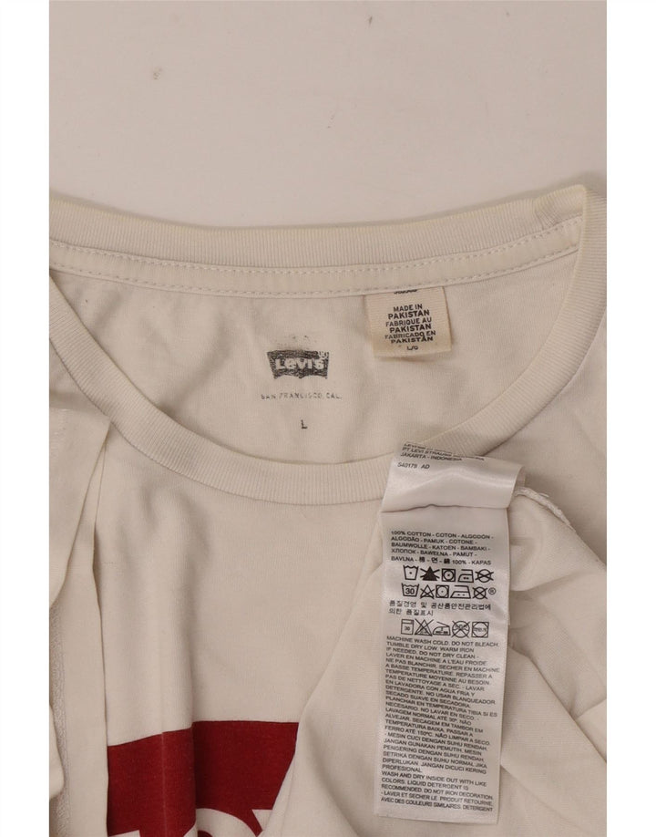 Levi's Herre grafisk T-shirt Top Stor hvid bomuld