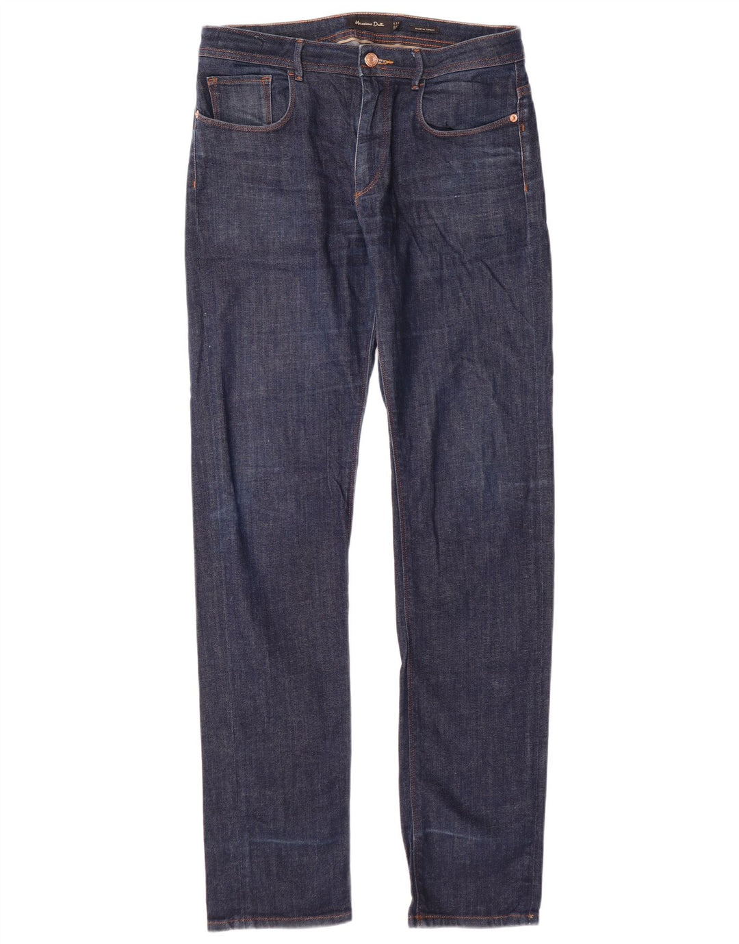 MASSIMO DUTTI Herre Slim Jeans EU 38 Small W30 L34 Marineblå Bomuld