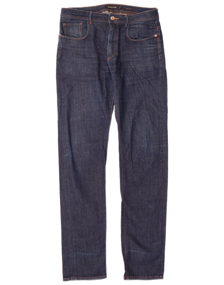 MASSIMO DUTTI Herre Slim Jeans EU 38 Small W30 L34 Marineblå Bomuld