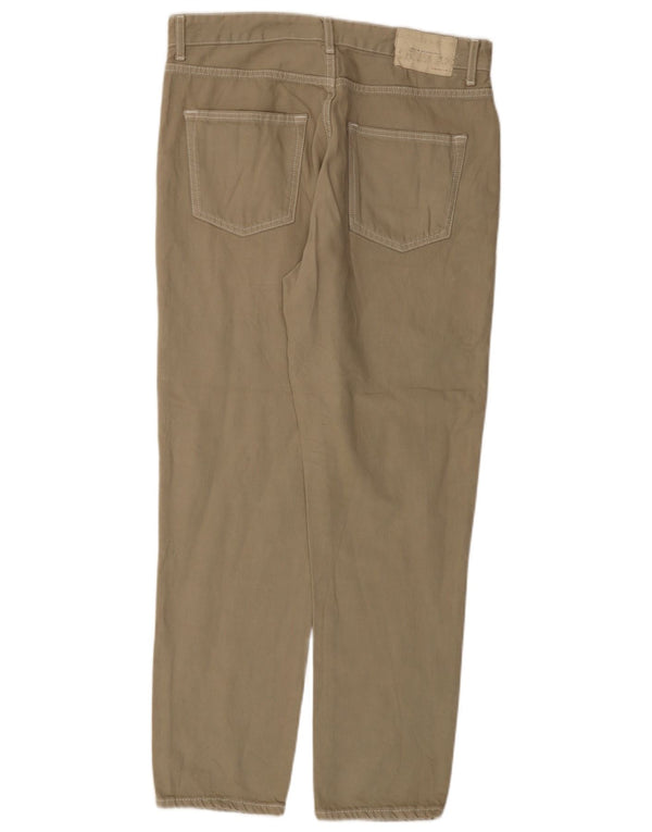 Zara Herre Lige Casual Bukser EU 42 Large W32 L29 Beige Bomuld