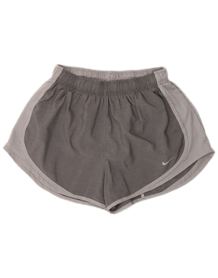 Nike sportsshorts til kvinder UK 12 Medium Grey Colourblock Polyester
