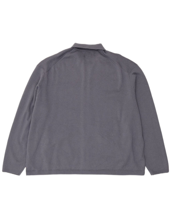 Marks & Spencer Herre Cardigan Sweater 4XL Blå Polyester