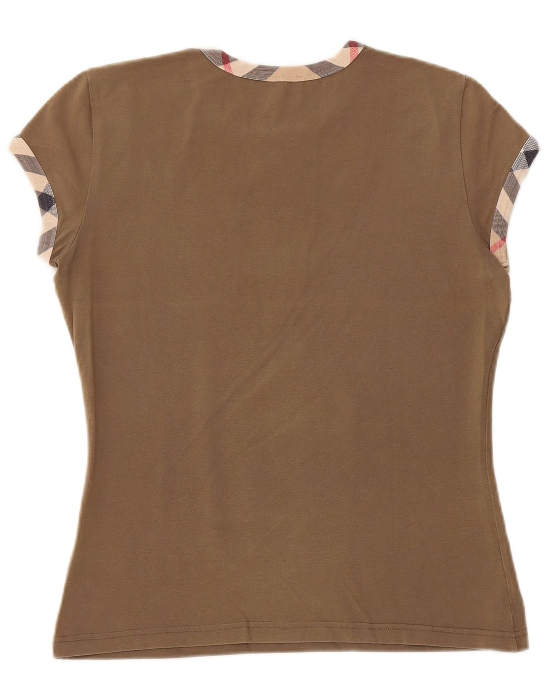 BURBERRY T-shirt top til kvinder UK 12 Medium Khaki Bomuld