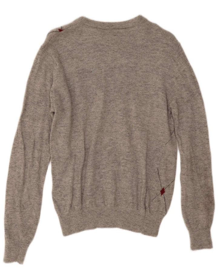 Lotto Herre Crew Neck Jumper Sweater Medium Grey Argyle/Diamond Wool