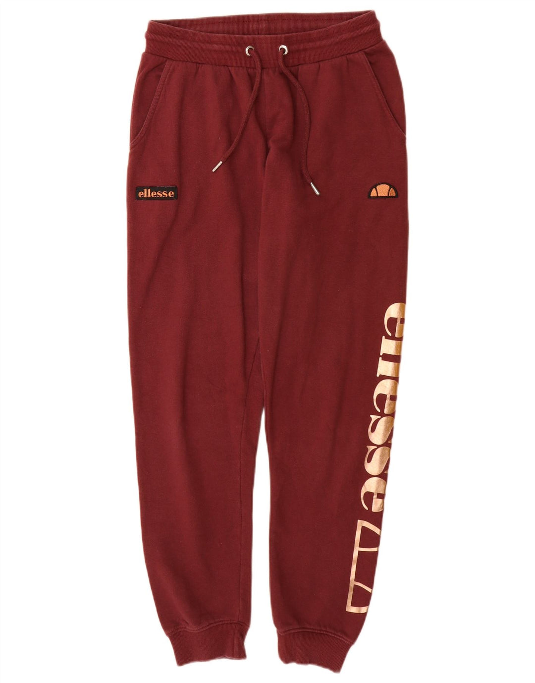 Ellesse Womens Graphic Full Tracksuit UK 8 Small Burgundy Cotton