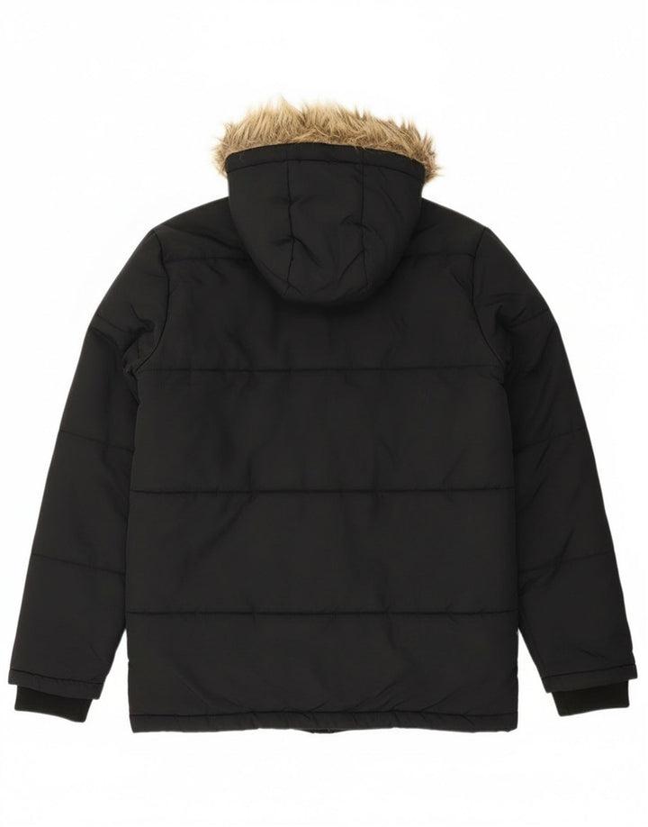 Lyle & Scott drenge hættepolstret jakke 14-15 år sort polyamid