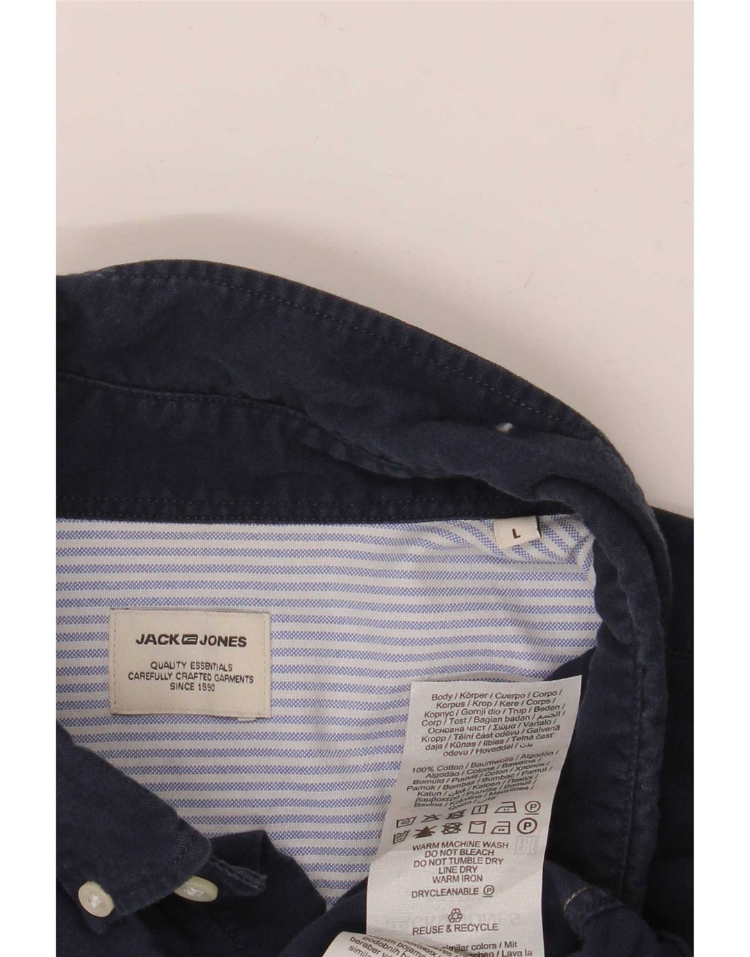 Jack & Jones herreskjorte stor marineblå bomuld