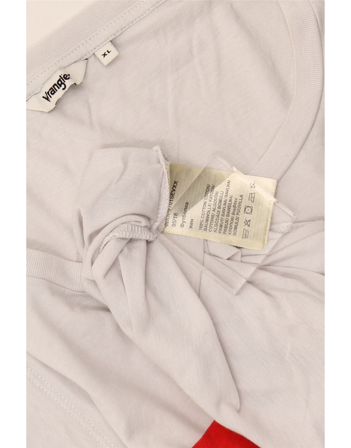 WRANGLER Kvinder Oversized grafisk T-shirt Top UK 18 XL Hvid Bomuld