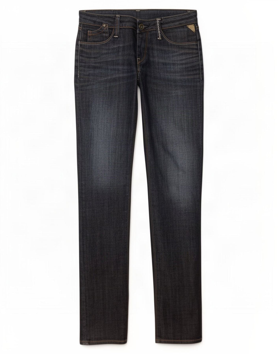 Replay Dame Slim Jeans W25 L30 Marineblå Bomuld