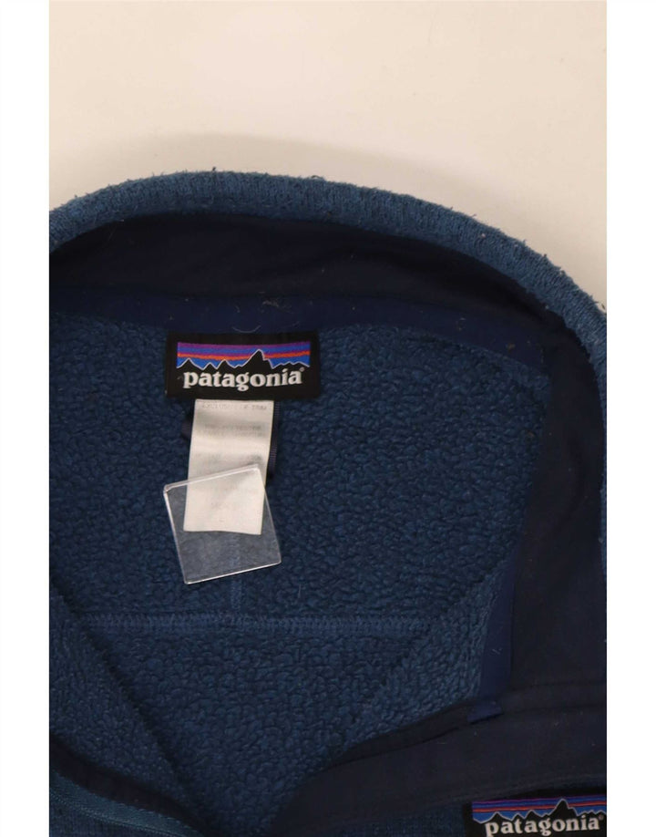 Patagonia Herre Zip Neck Sweatshirt Jumper Stor Blå Polyester