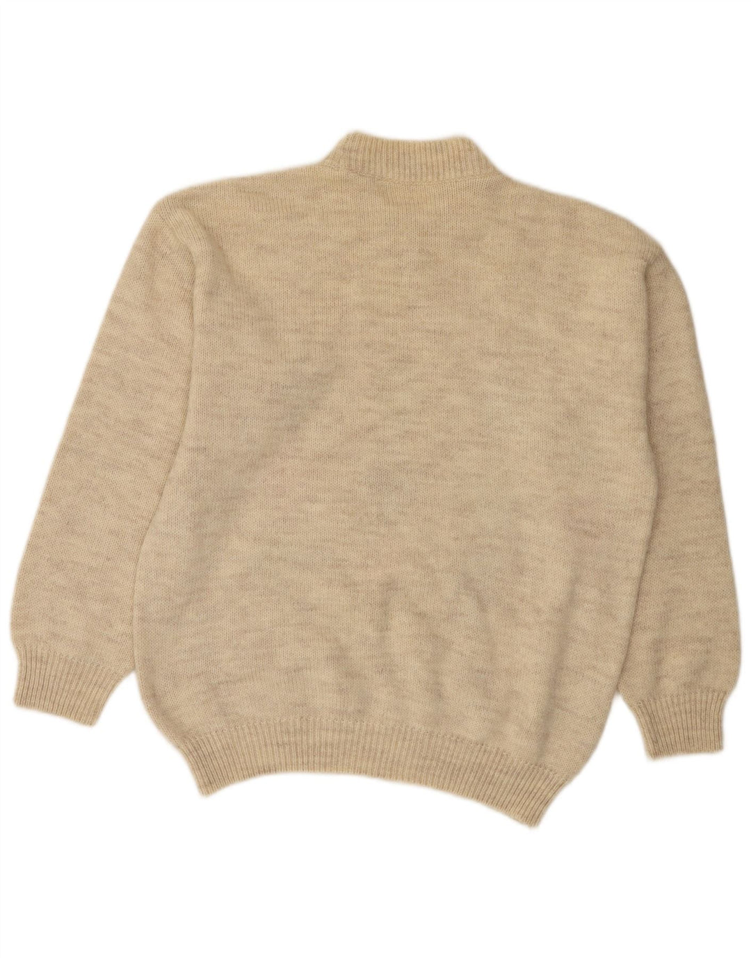 VINTAGE Herre Crew Neck sweater Medium Beige Argyle/Diamond