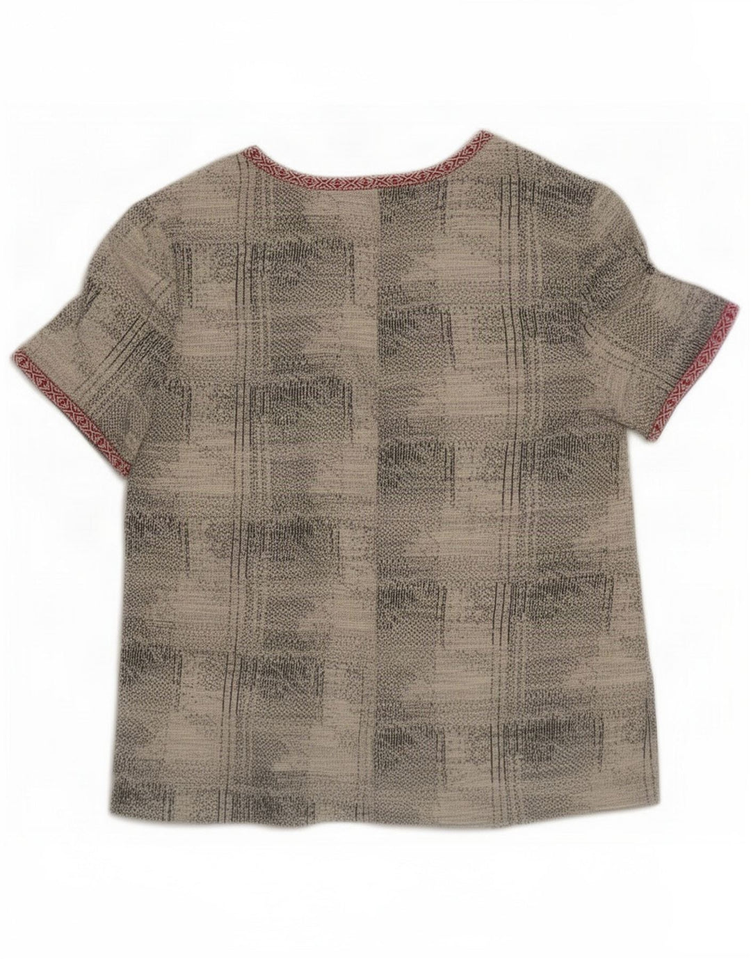 Zara abstrakt mønster blusetop til kvinder UK 16 Large Grey