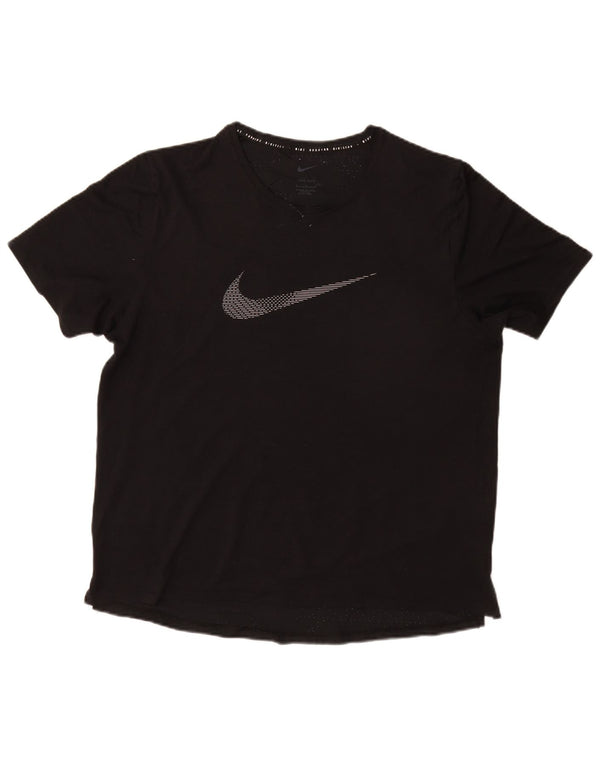 NIKE Herre Dri Fit grafisk T-shirt Top Stor sort polyester
