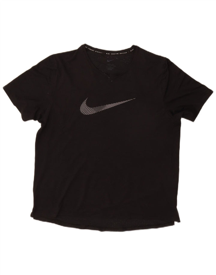 NIKE Herre Dri Fit grafisk T-shirt Top Stor sort polyester