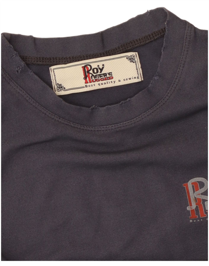 ROY ROGERS Grafisk T-shirt-top til drenge 13-14 år Stor marineblå bomuld