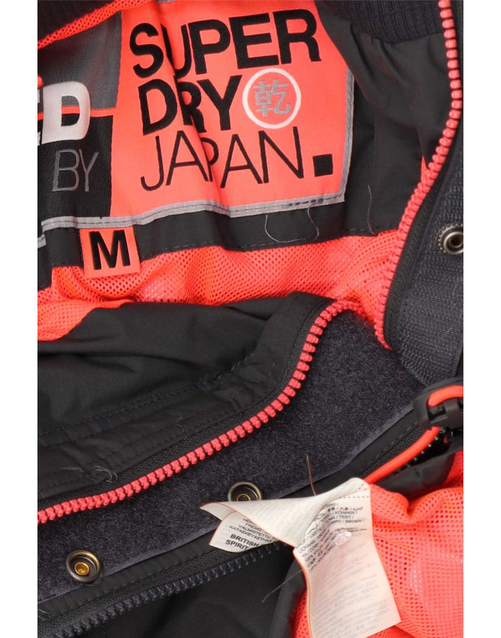 Superdry grafisk regnjakke til kvinder UK 14 mellemgrå nylon