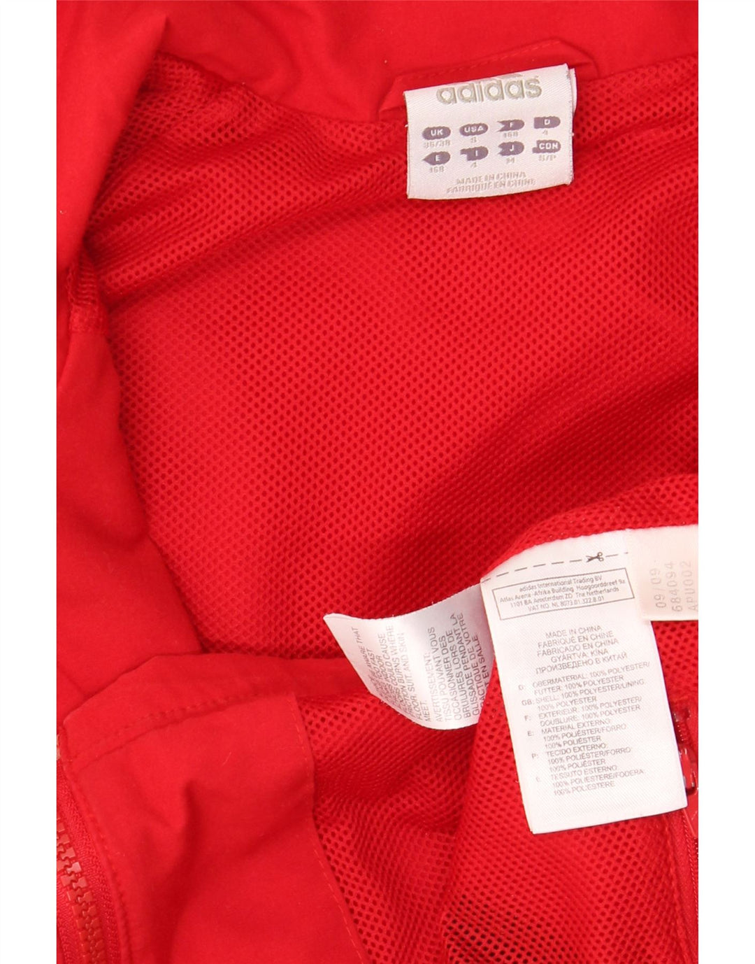 ADIDAS Mens Graphic Tracksuit Top Jacket UK 36/38 Small Red Colourblock Vintage Adidas and Second-Hand Adidas from Messina Hembry 