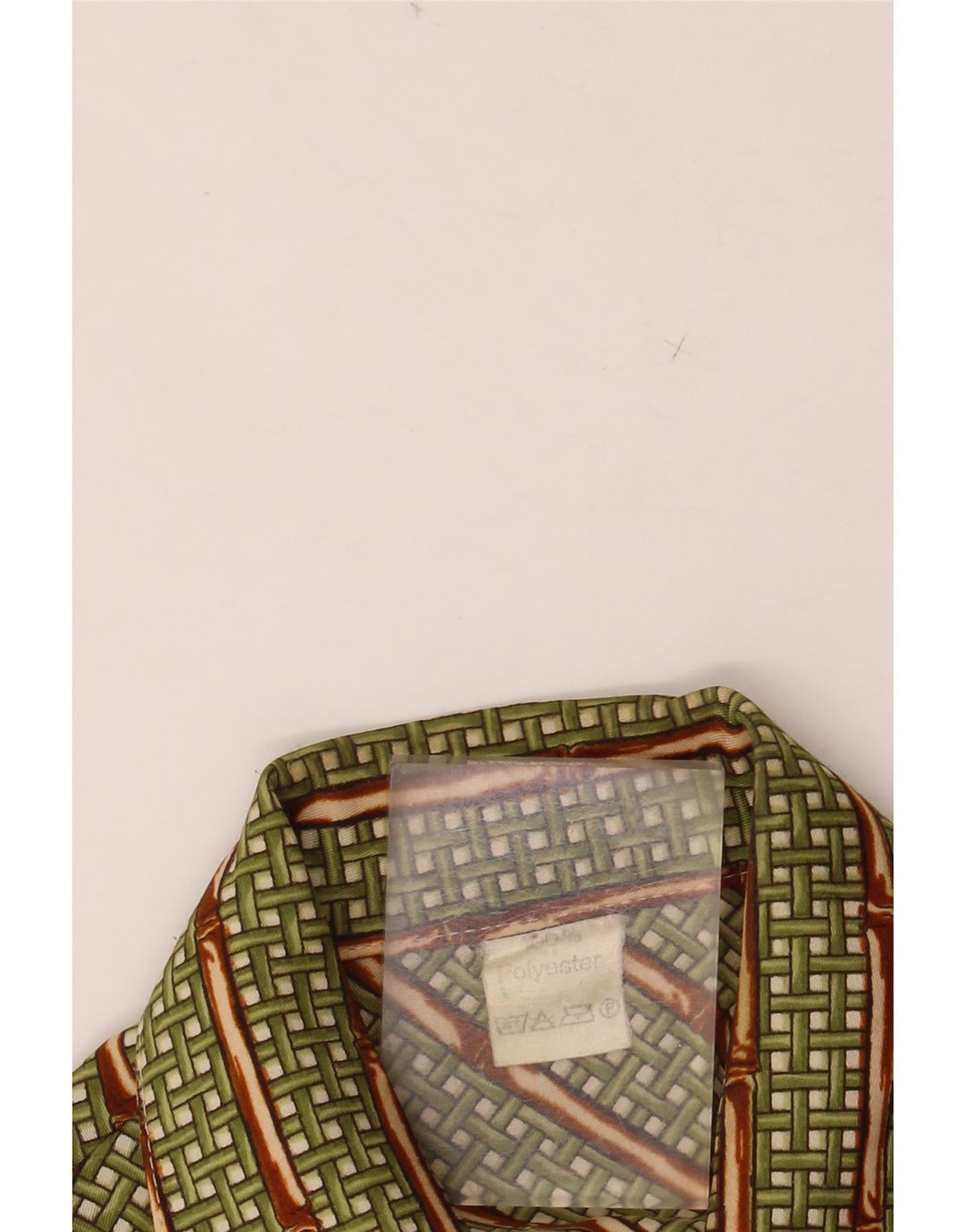 VINTAGE Dameskjorte UK 12 Medium Grøn Geometrisk Polyester