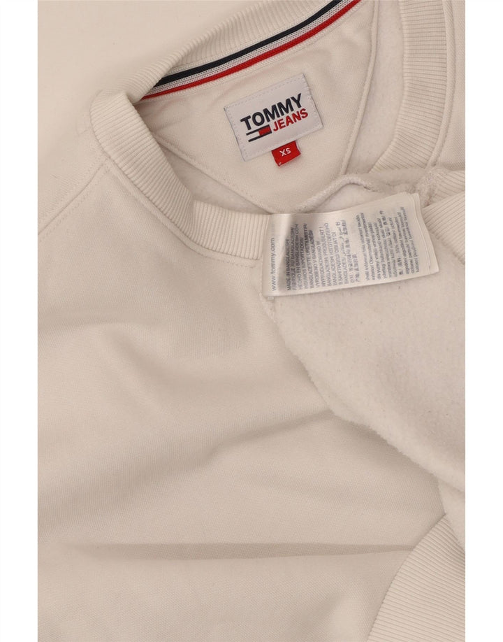 TOMMY HILFIGER Oversized sweatshirttrøje til kvinder UK 6 XS hvid bomuld