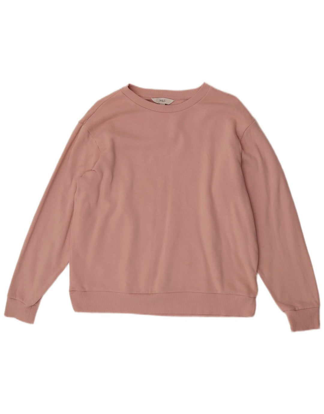 Marks & Spencer Dame Oversized Sweatshirt Jumper UK 14 Medium Pink Bomuld