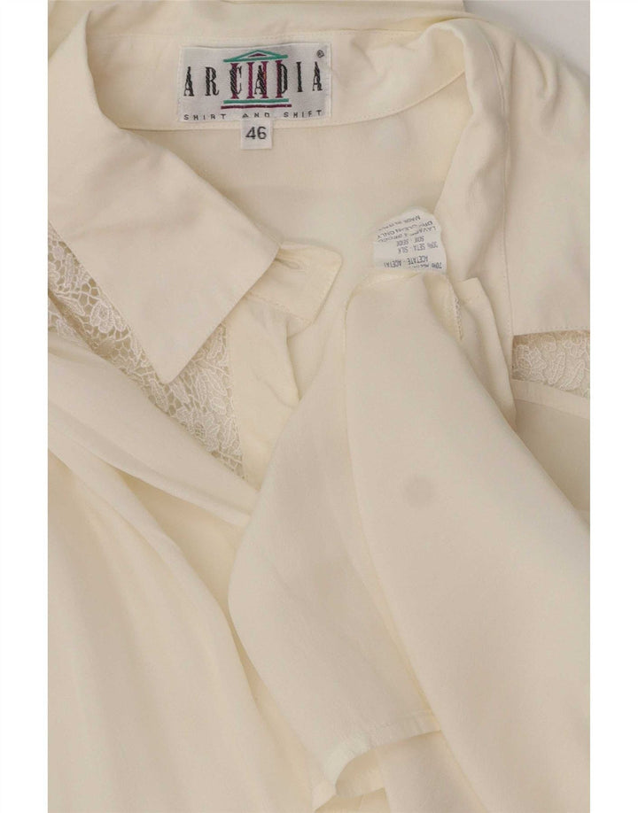 Arcadia skjortebluse til kvinder IT 46 Large Off White Acetate