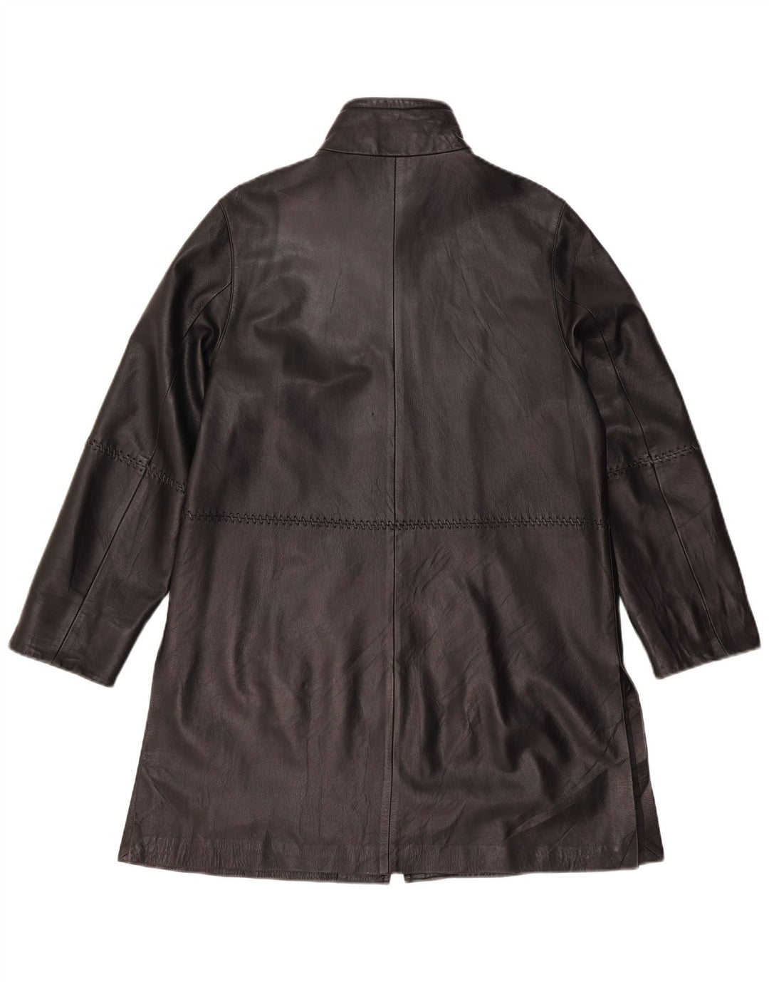 Vintage læderfrakke til kvinder UK 12 medium sort læder