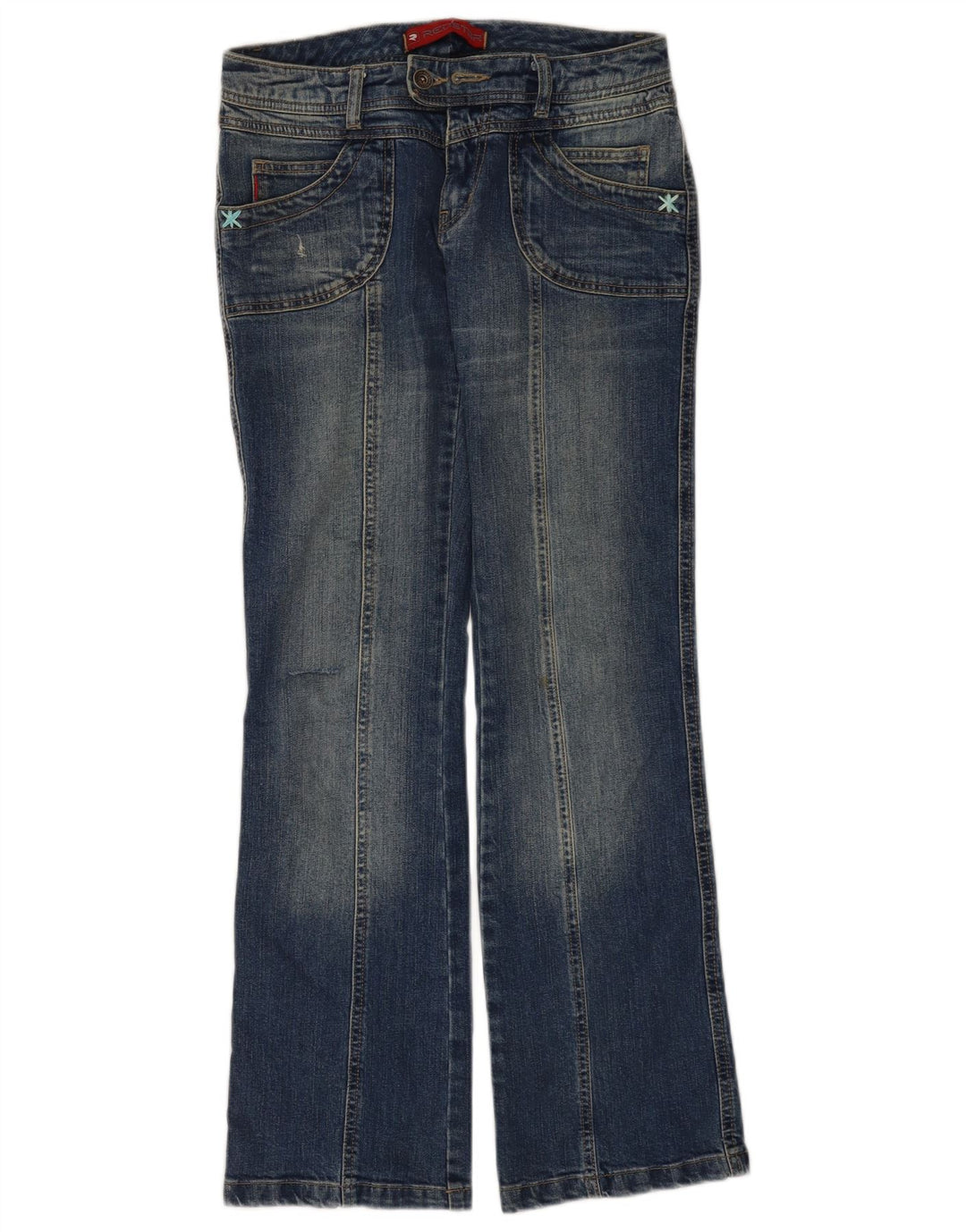 Vintage Dame Bootcut Jeans W28 L31 Marineblå