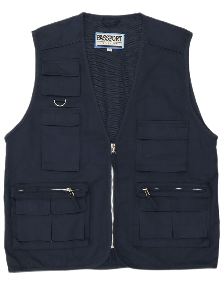 Pas Herre Utility Gilet UK 38 Medium Navy Blue Polyester