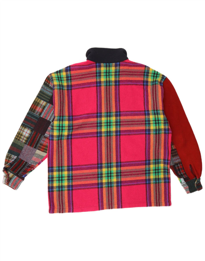 Vintage herre pullover flannel skjorte stor flerfarvet plaid akryl