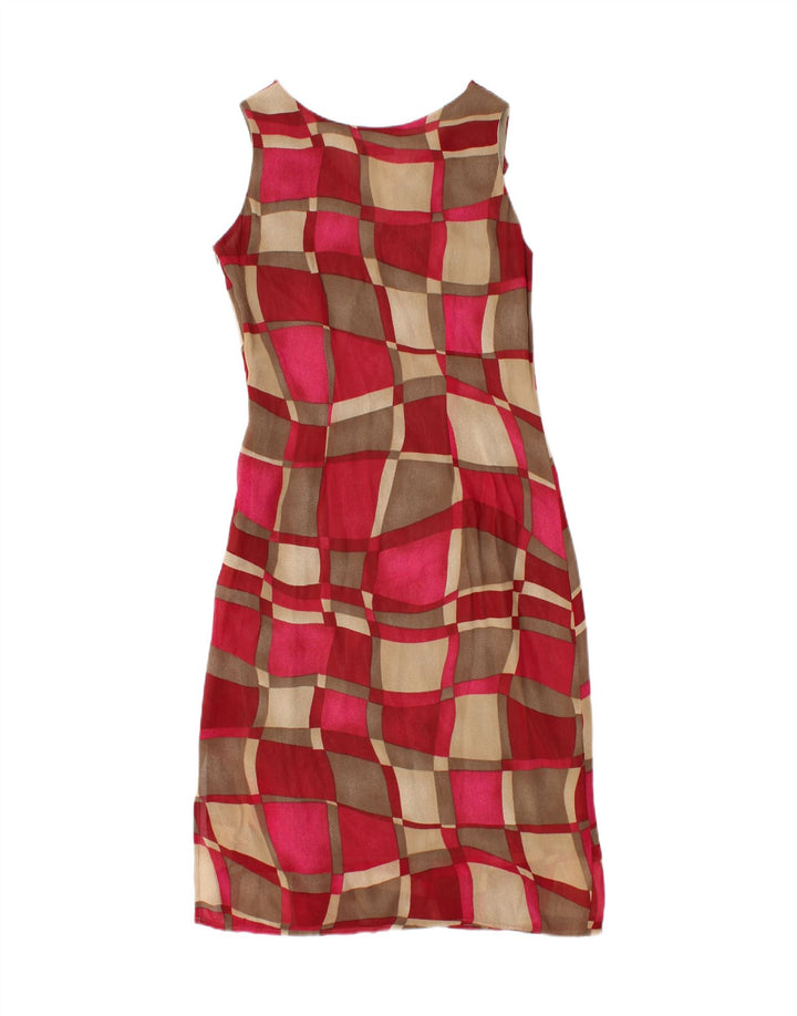 Vintage ærmeløs basiskjole til kvinder IT 42 Medium Rød Geometrisk