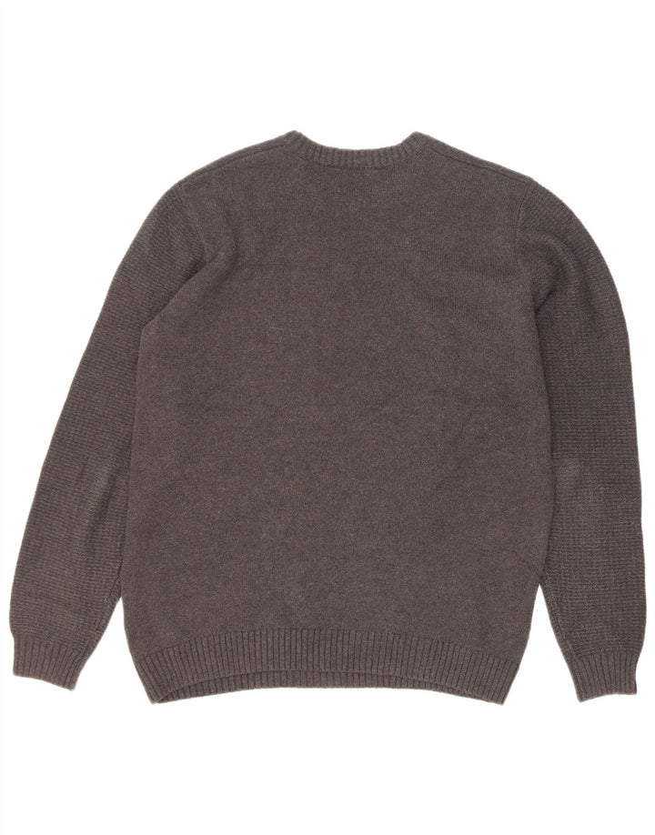 Gas Herre Crew Neck Jumper Sweater Stor Grå Bomuld