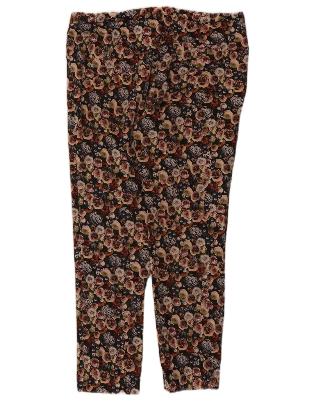 Zara Dame Slim Cropped Trousers Large W30 L26 Multicolored Floral