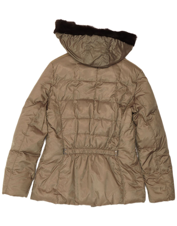 Geox Womens Respira hættepolstret jakke UK 14 Medium Khaki Polyester