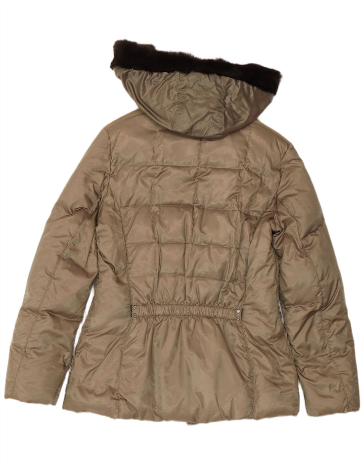 Geox Womens Respira hættepolstret jakke UK 14 Medium Khaki Polyester