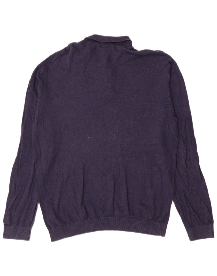 Marks & Spencer Herre Polo Neck Sweater XL Navy Blue