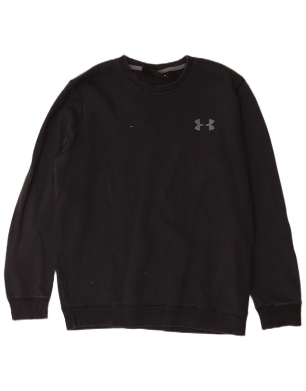 Under Armour Herre Cold Gear Sweatshirt Jumper Medium Sort Bomuld