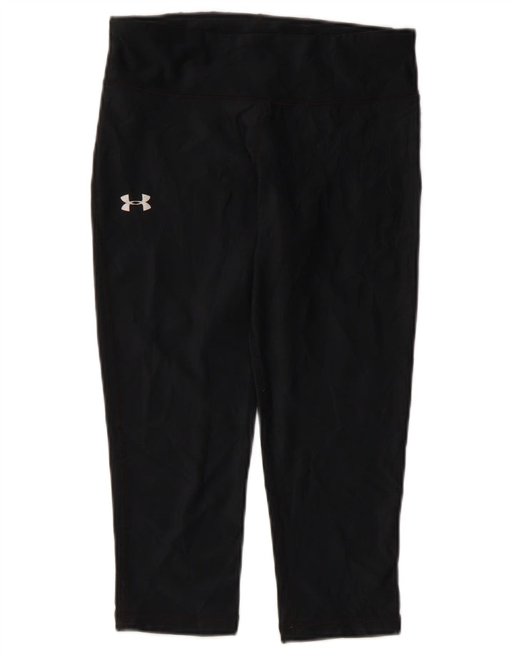 UNDER ARMOR Womens Heat Gear Capri Leggings UK 8 Small Black Polyester