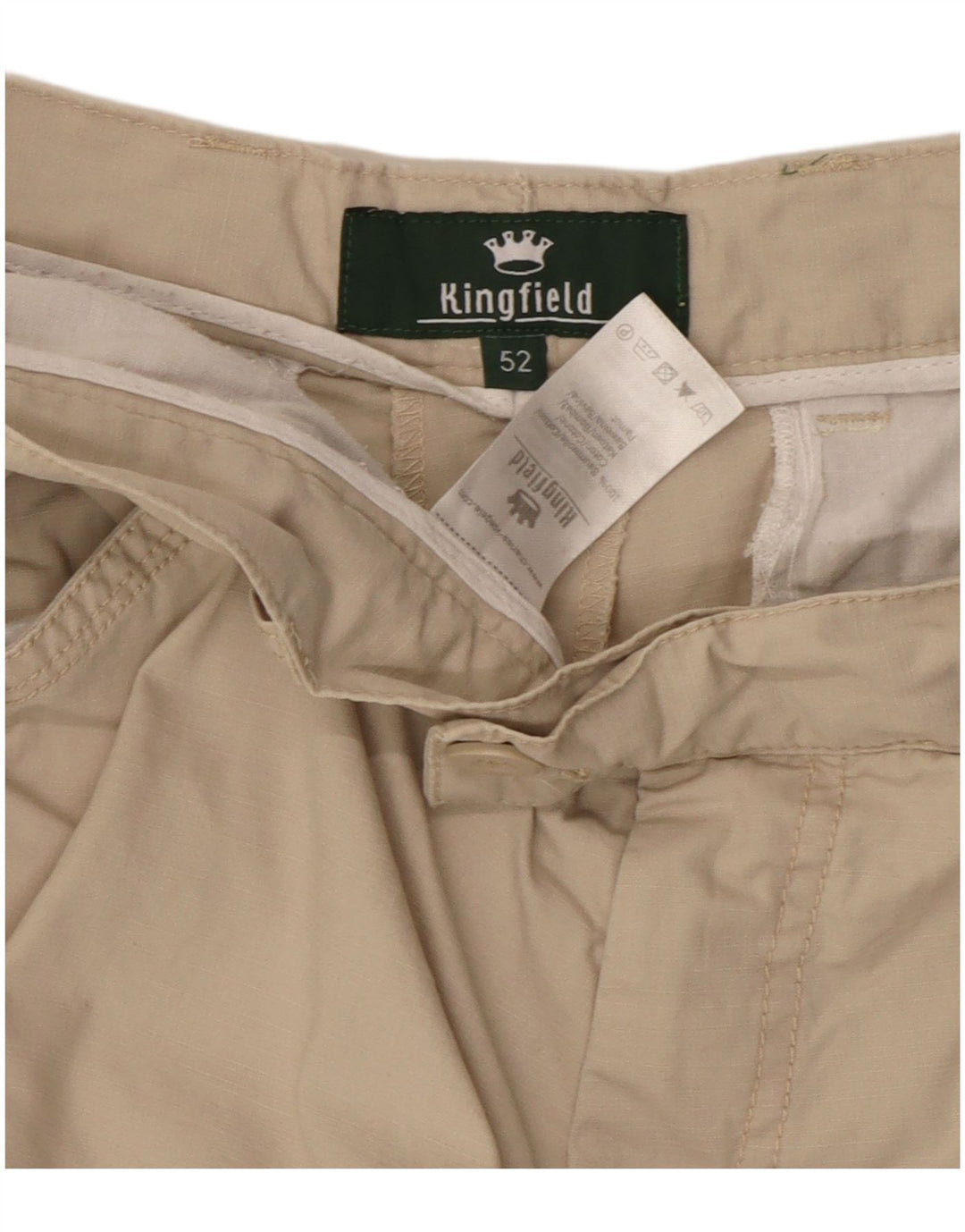 Kingfield Herre Cargo Shorts IT 52 XL W34 Beige Bomuld