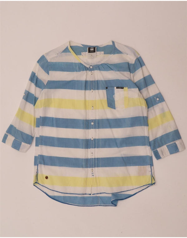 G-Star Dame Se Through Shirt UK 14 Medium Flerfarvet Stribet