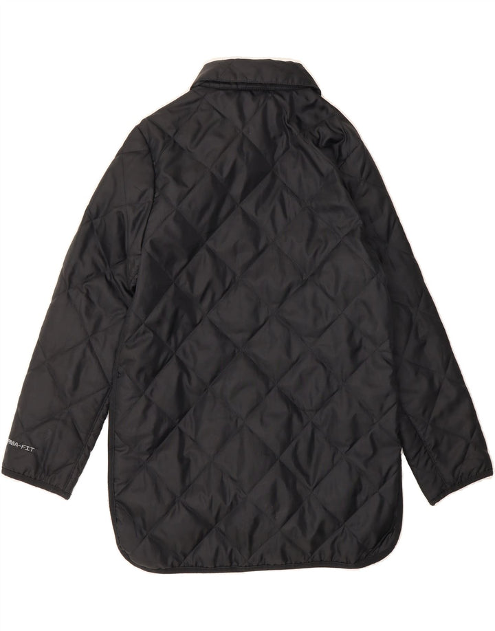 NIKE Boys Quilted Jacket 8-9 Years Small Black Polyester Vintage Nike and Second-Hand Nike from Messina Hembry 