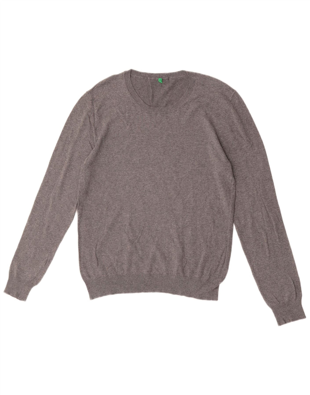 Benetton Herre sweater med rund hals, mellemgrå