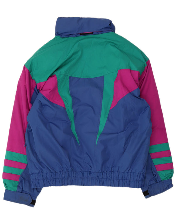 Fila Herre grafisk hætte skijakke UK 40 Medium Blue Colourblock Polyester