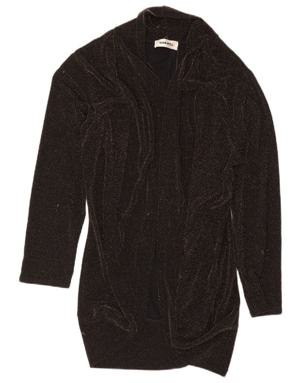 Gerard Womens Longline Open Cardigan Top UK 16 Large Black Flecked Nylon