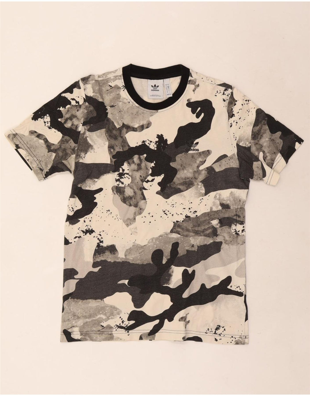 Adidas Herre T-Shirt Top Lille Grå Camouflage Bomuld