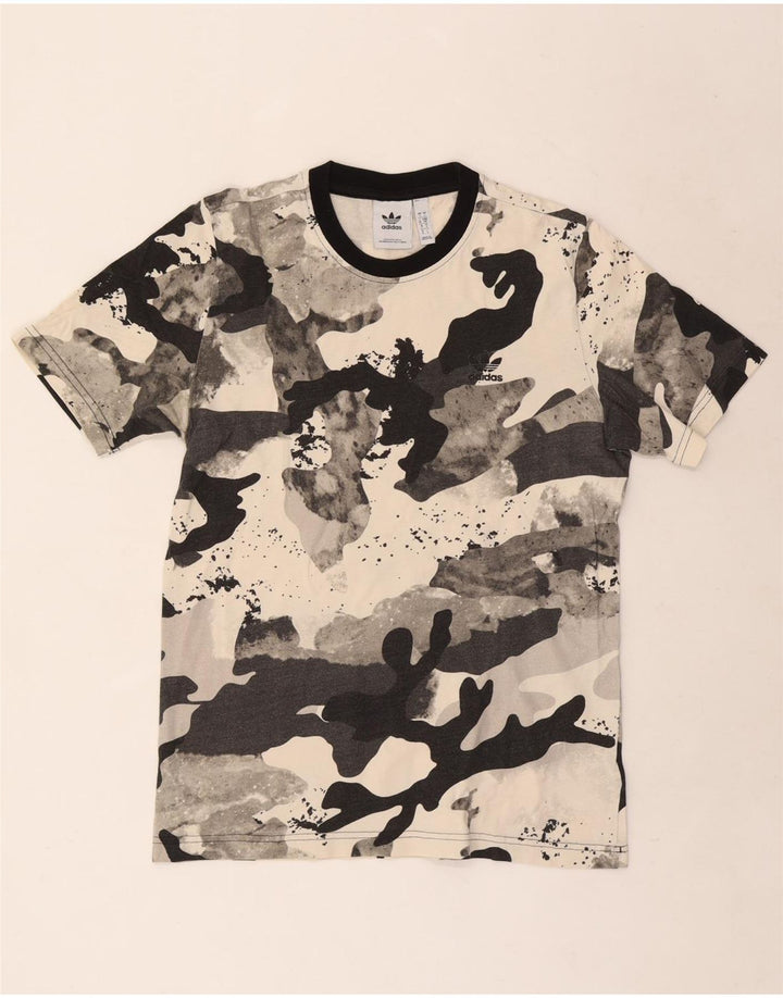 Adidas Herre T-Shirt Top Lille Grå Camouflage Bomuld