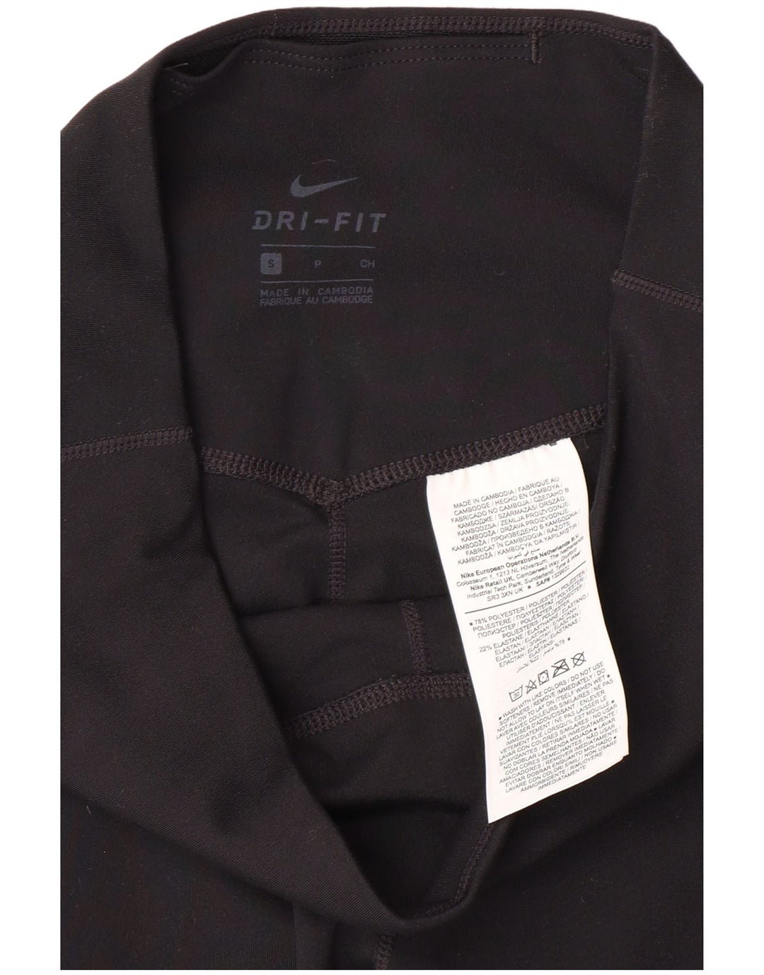 NIKE Dame Dri Fit Capri Leggings UK 8 Small Black Polyester